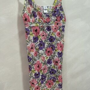 Hanky Panky floral lace babydoll slip made in USA lingerie pyjama dress lime